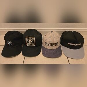 Vintage Hats Lot of 4 Jack Daniels Michelob Boeing BMW